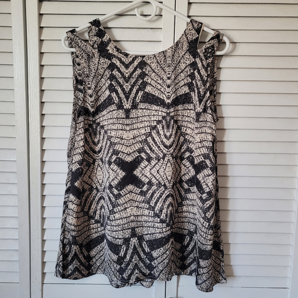 NINE 1 EIGHT Patterned Cotton Blend Tunic, Size M